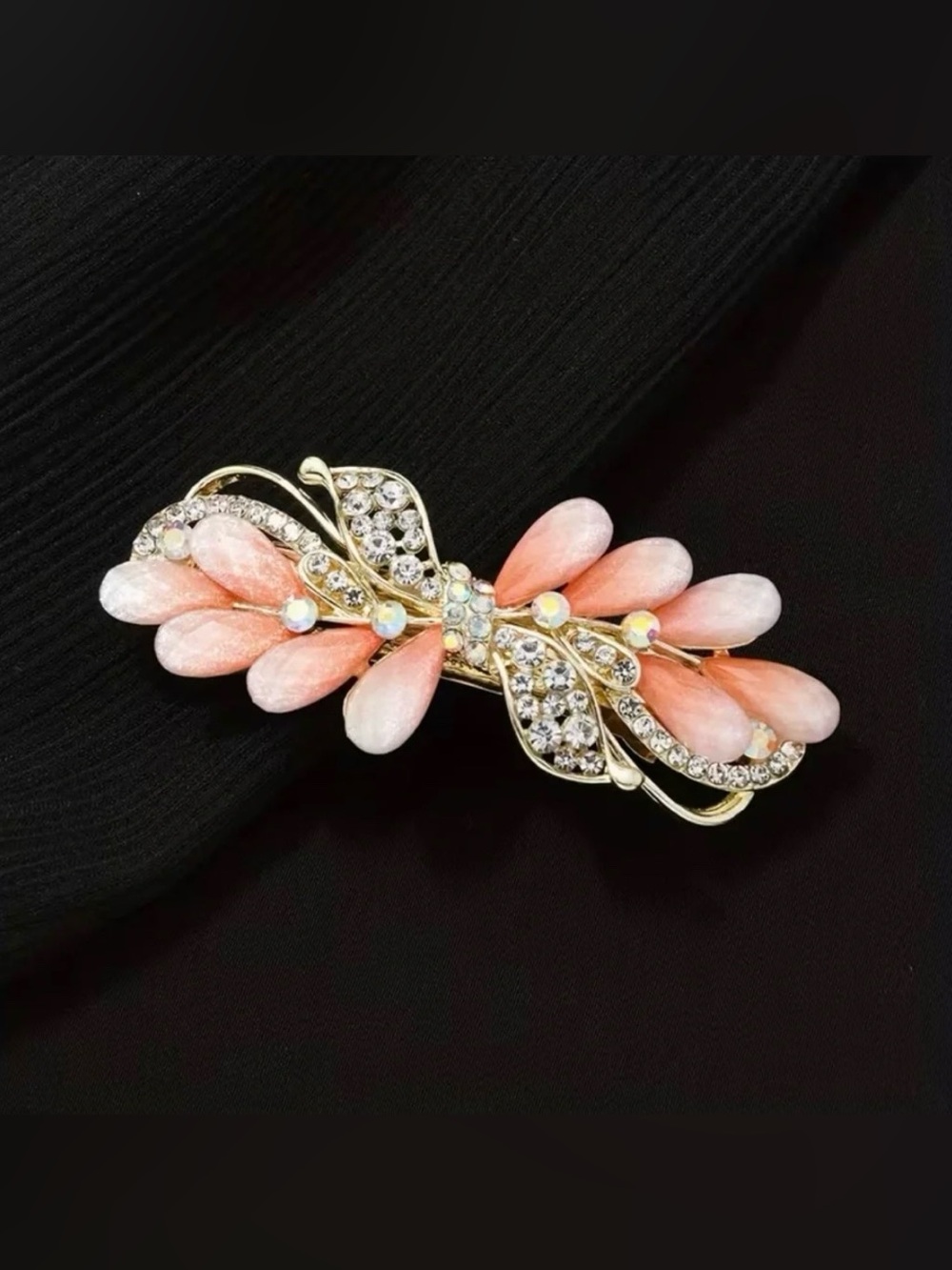 Rhinestone Embellished Barrette Hair Clip Barrette Gorgeous New Modern